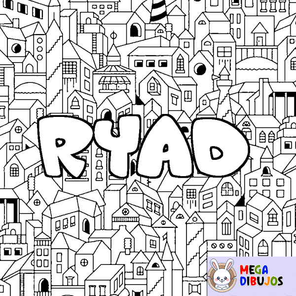 Coloraci&oacute;n del nombre RYAD - decorado ciudad