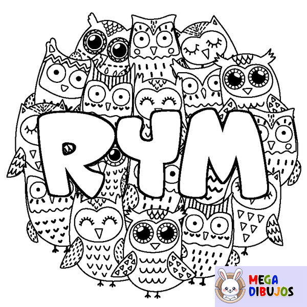 Coloraci&oacute;n del nombre RYM - decorado b&uacute;hos