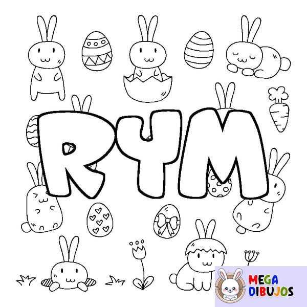 Coloraci&oacute;n del nombre RYM - decorado Pascua