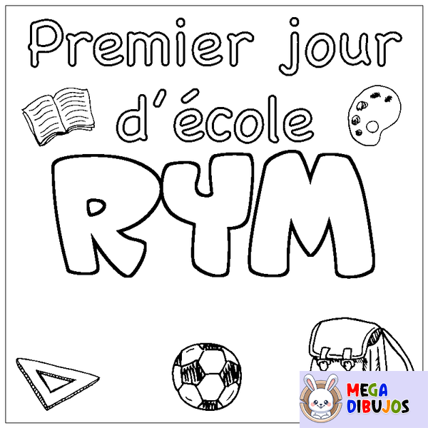 Coloraci&oacute;n del nombre RYM - decorado primer d&iacute;a de escuela