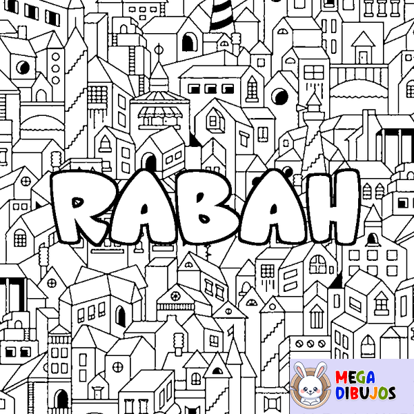 Coloraci&oacute;n del nombre RABAH - decorado ciudad