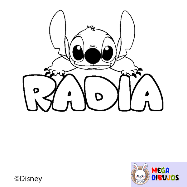 Coloraci&oacute;n del nombre RADIA - decorado Stitch