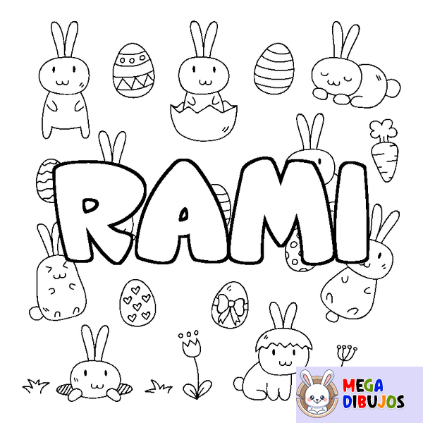 Coloraci&oacute;n del nombre RAMI - decorado Pascua