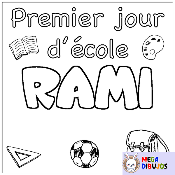 Coloraci&oacute;n del nombre RAMI - decorado primer d&iacute;a de escuela