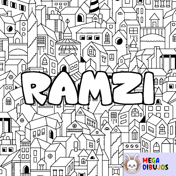 Coloraci&oacute;n del nombre RAMZI - decorado ciudad