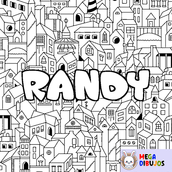 Coloraci&oacute;n del nombre RANDY - decorado ciudad