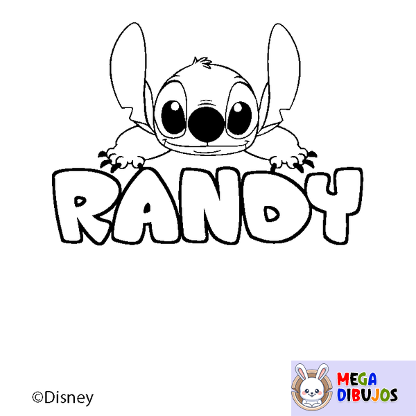 Coloraci&oacute;n del nombre RANDY - decorado Stitch