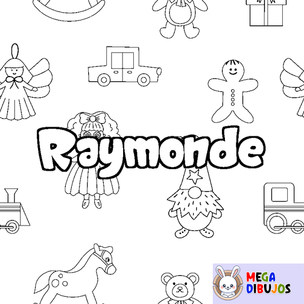 Coloraci&oacute;n del nombre Raymonde - decorado juguetes