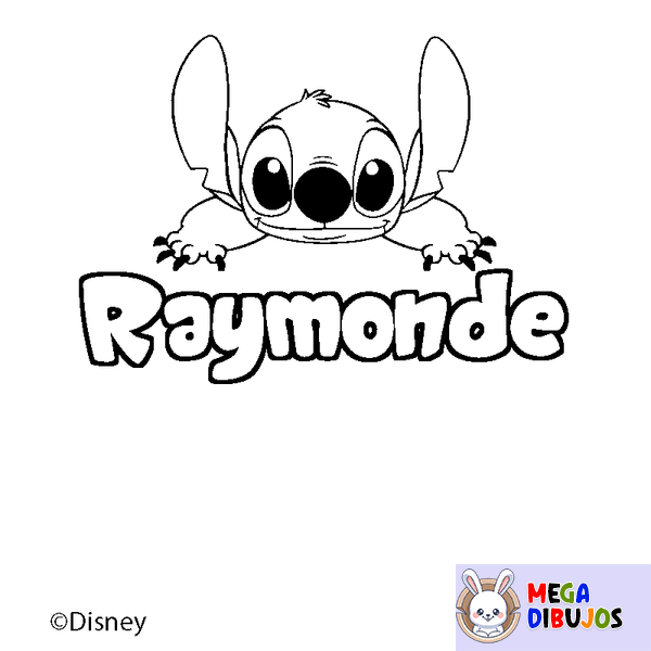 Coloraci&oacute;n del nombre Raymonde - decorado Stitch