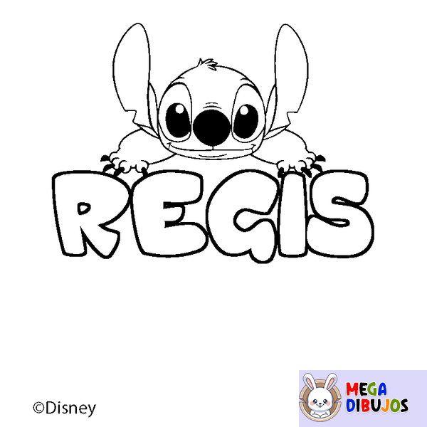 Coloraci&oacute;n del nombre REGIS - decorado Stitch