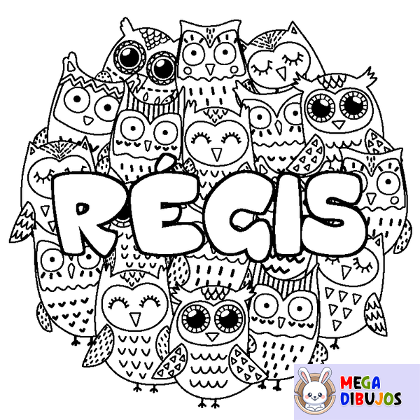 Coloraci&oacute;n del nombre R&Eacute;GIS - decorado b&uacute;hos
