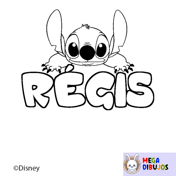 Coloraci&oacute;n del nombre R&Eacute;GIS - decorado Stitch