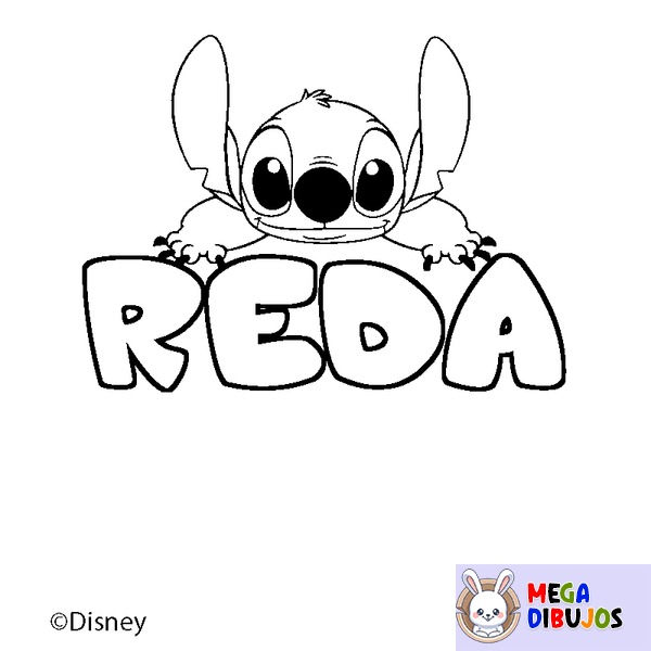 Coloraci&oacute;n del nombre REDA - decorado Stitch