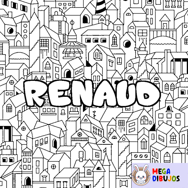 Coloraci&oacute;n del nombre RENAUD - decorado ciudad