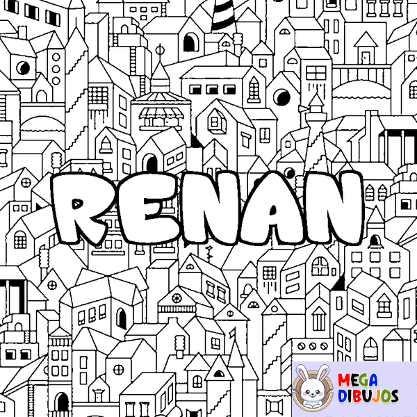 Coloraci&oacute;n del nombre RENAN - decorado ciudad