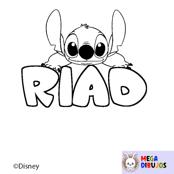 Coloraci&oacute;n del nombre RIAD - decorado Stitch