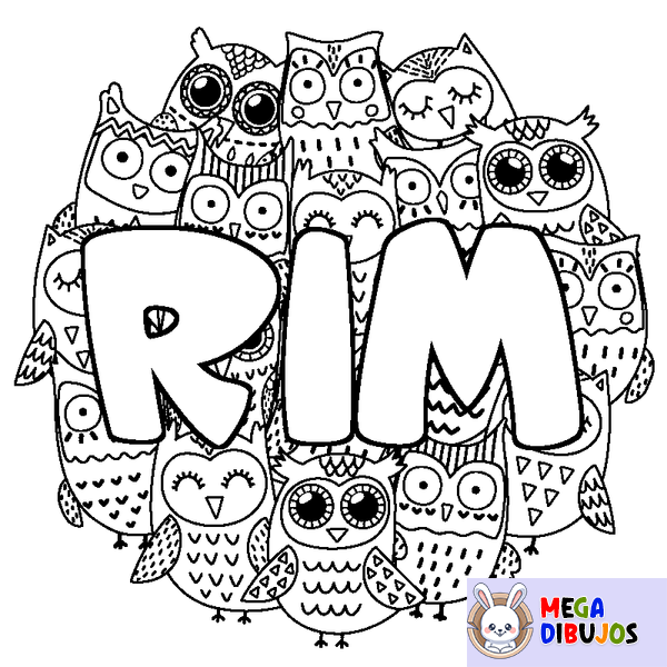 Coloraci&oacute;n del nombre RIM - decorado b&uacute;hos