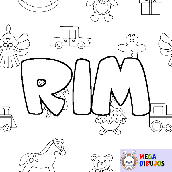 Coloraci&oacute;n del nombre RIM - decorado juguetes