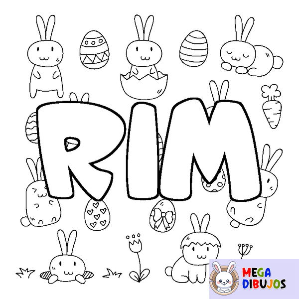 Coloraci&oacute;n del nombre RIM - decorado Pascua