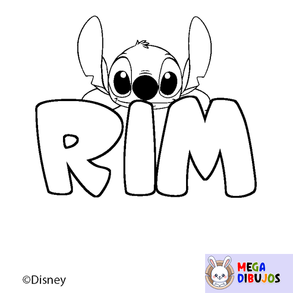 Coloraci&oacute;n del nombre RIM - decorado Stitch
