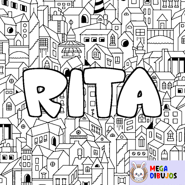 Coloraci&oacute;n del nombre RITA - decorado ciudad