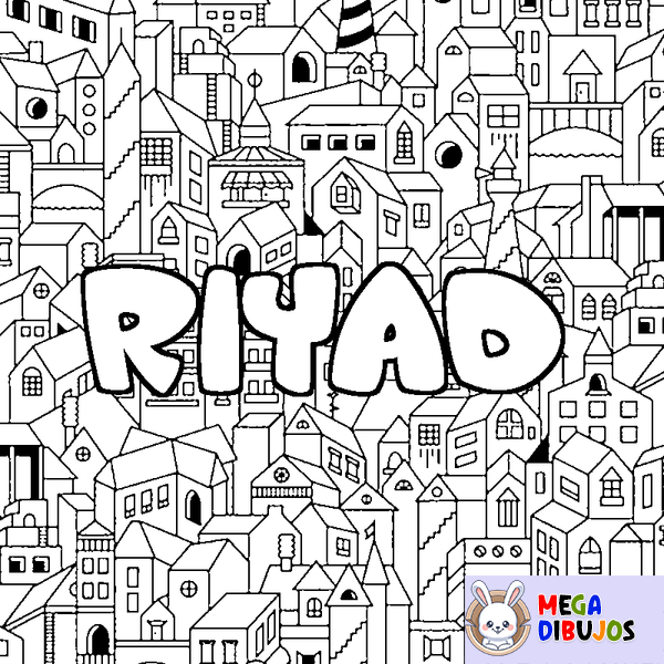 Coloraci&oacute;n del nombre RIYAD - decorado ciudad