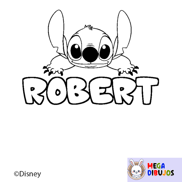 Coloraci&oacute;n del nombre ROBERT - decorado Stitch