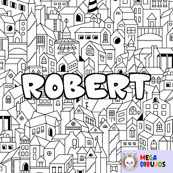 Coloraci&oacute;n del nombre ROBERT - decorado ciudad