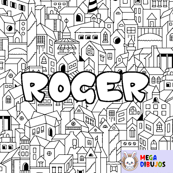 Coloraci&oacute;n del nombre ROGER - decorado ciudad