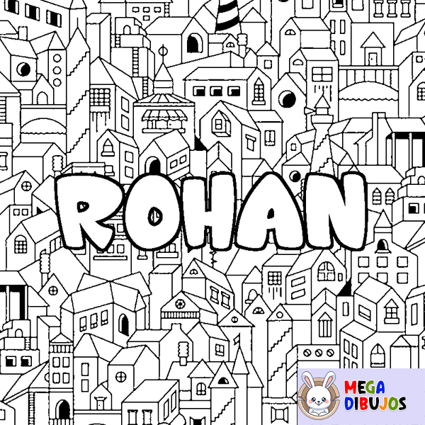 Coloraci&oacute;n del nombre ROHAN - decorado ciudad