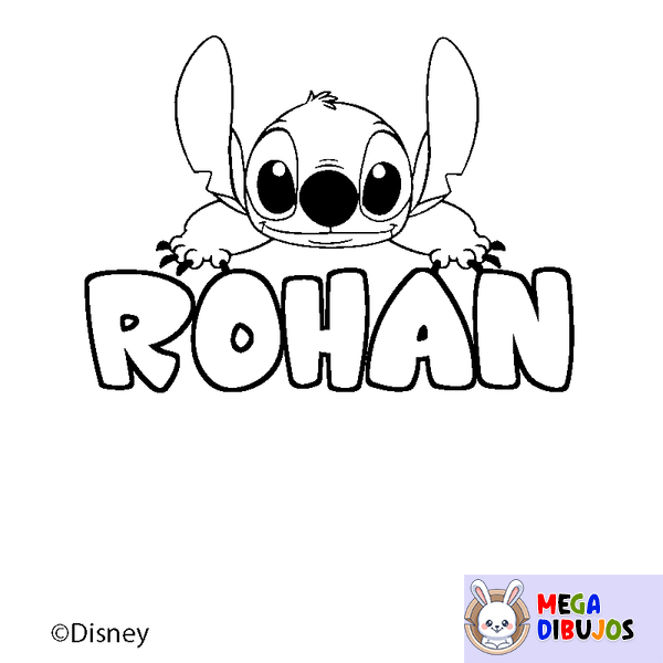 Coloraci&oacute;n del nombre ROHAN - decorado Stitch