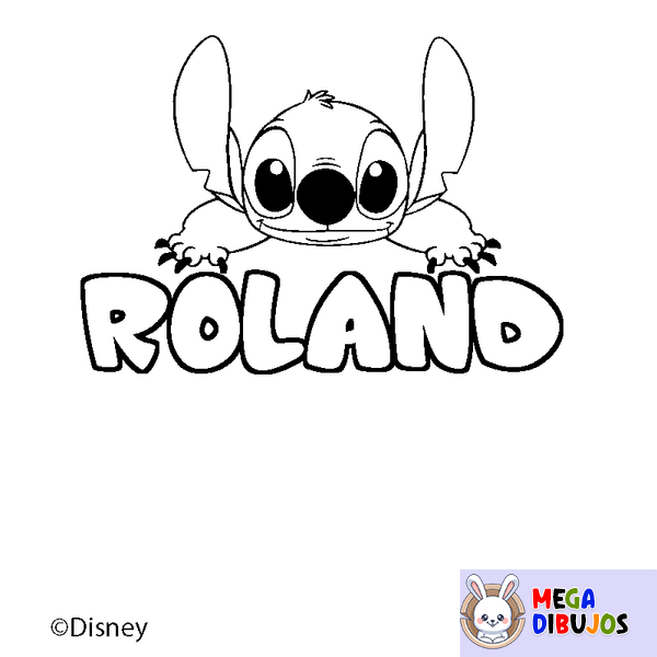 Coloraci&oacute;n del nombre ROLAND - decorado Stitch