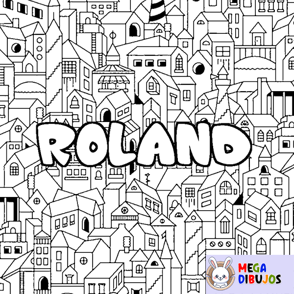 Coloraci&oacute;n del nombre ROLAND - decorado ciudad