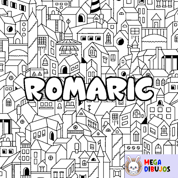 Coloraci&oacute;n del nombre ROMARIC - decorado ciudad