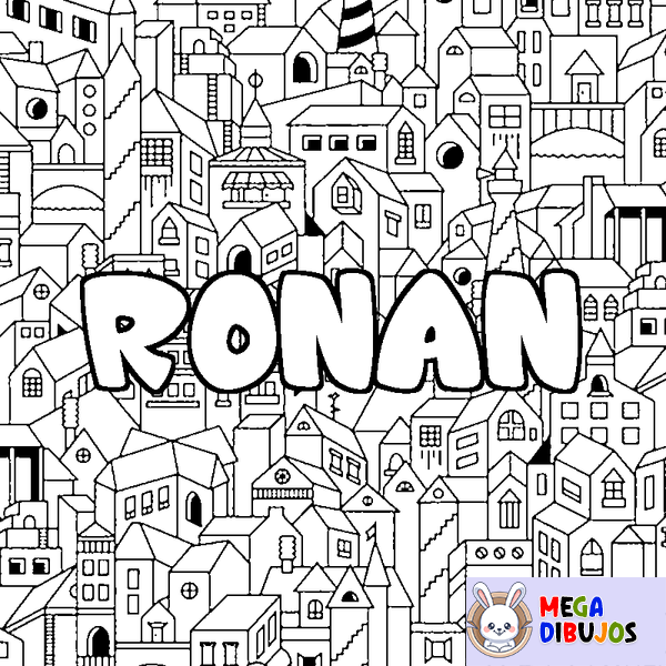 Coloraci&oacute;n del nombre RONAN - decorado ciudad