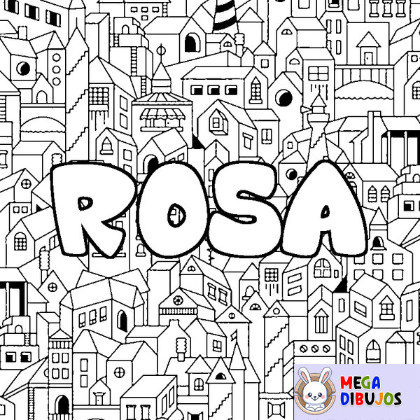 Coloraci&oacute;n del nombre ROSA - decorado ciudad