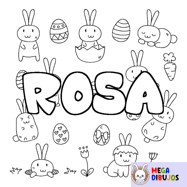 Coloraci&oacute;n del nombre ROSA - decorado Pascua