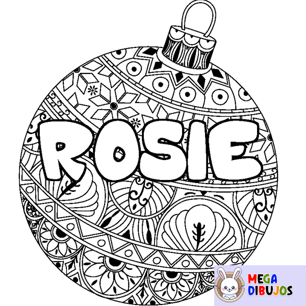 Coloraci&oacute;n del nombre ROSIE - decorado bola de Navidad