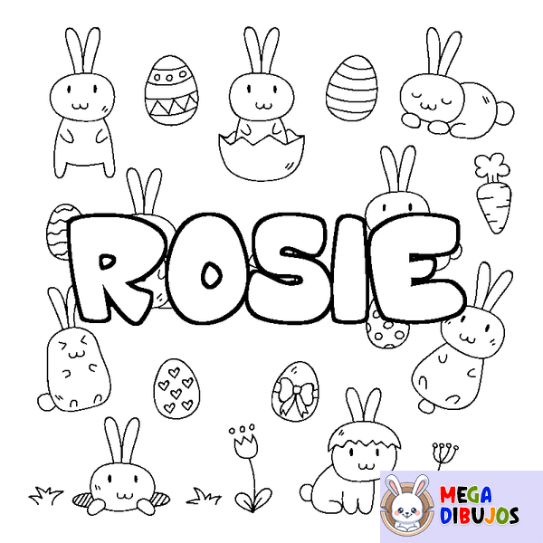 Coloraci&oacute;n del nombre ROSIE - decorado Pascua