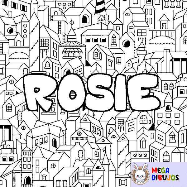 Coloraci&oacute;n del nombre ROSIE - decorado ciudad