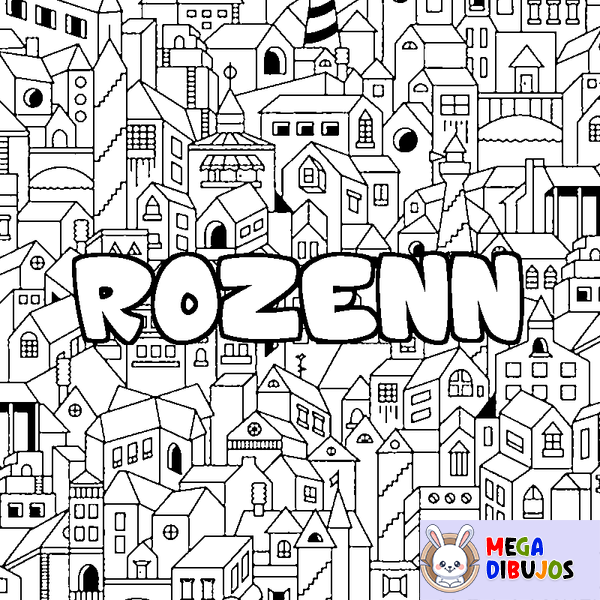 Coloraci&oacute;n del nombre ROZENN - decorado ciudad