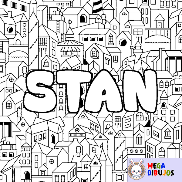 Coloraci&oacute;n del nombre STAN - decorado ciudad