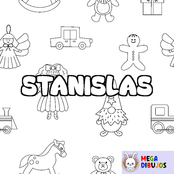 Coloraci&oacute;n del nombre STANISLAS - decorado juguetes