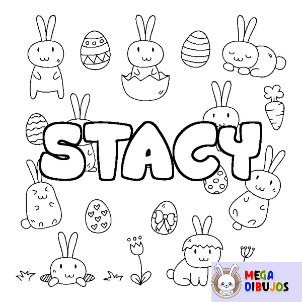 Coloraci&oacute;n del nombre STACY - decorado Pascua
