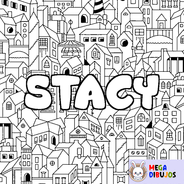 Coloraci&oacute;n del nombre STACY - decorado ciudad