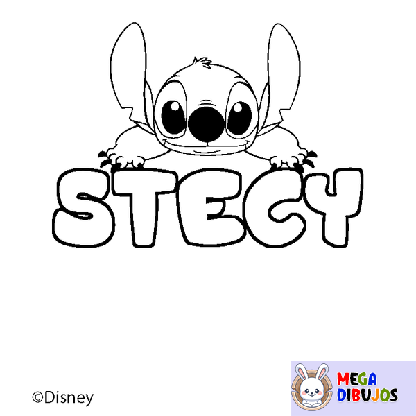 Coloraci&oacute;n del nombre STECY - decorado Stitch