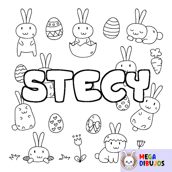 Coloraci&oacute;n del nombre STECY - decorado Pascua