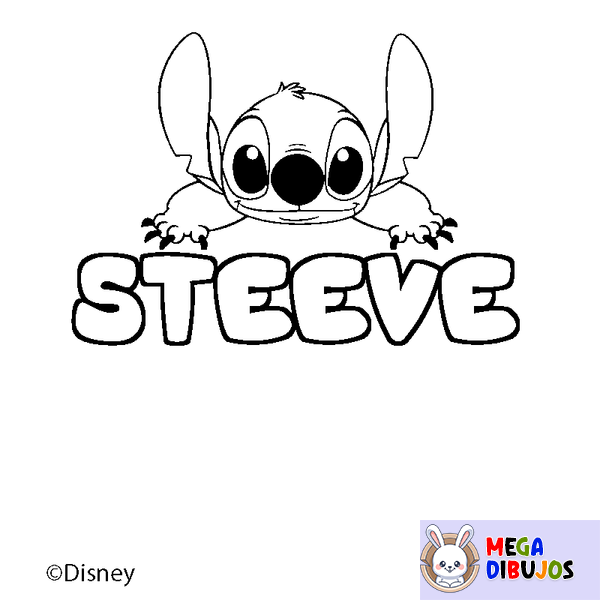 Coloraci&oacute;n del nombre STEEVE - decorado Stitch