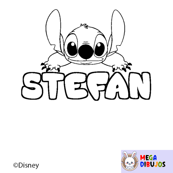 Coloraci&oacute;n del nombre STEFAN - decorado Stitch
