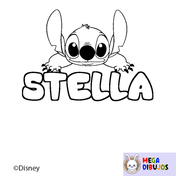 Coloraci&oacute;n del nombre STELLA - decorado Stitch